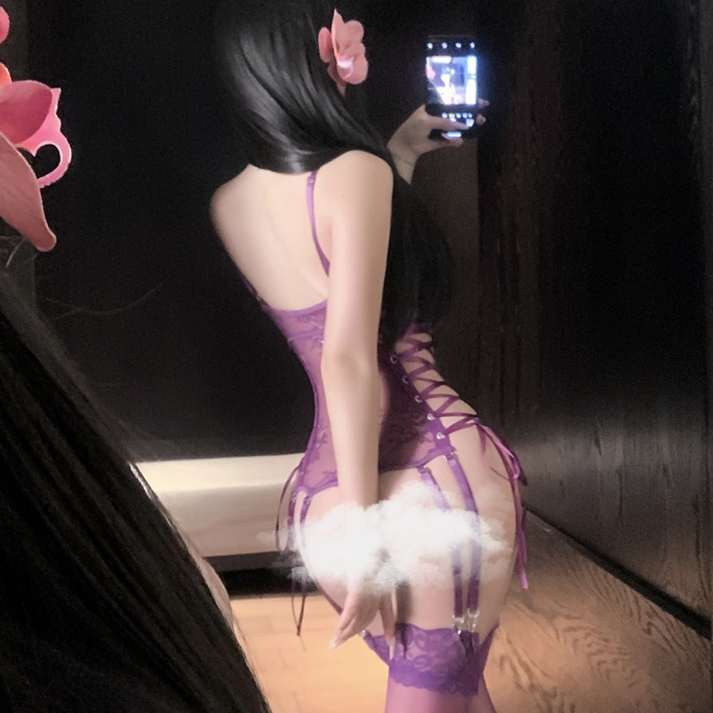 BKK SEXY ชุดนอนยั่วๆ ชุดคอร์เซ็ทลายลูกไม้ ชุดบอดี้สูท M-5XL | 40-100กก. เซ็ตเดียวแซ่บครบลุค B-323