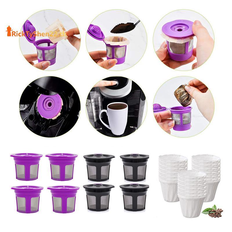 RickTyShen กระดาษทิ้งกระดาษกรองกาแฟสําหรับ Keurig Reusable K ถ้วยสําหรับ Keurig เครื่องชงกาแฟ Univer