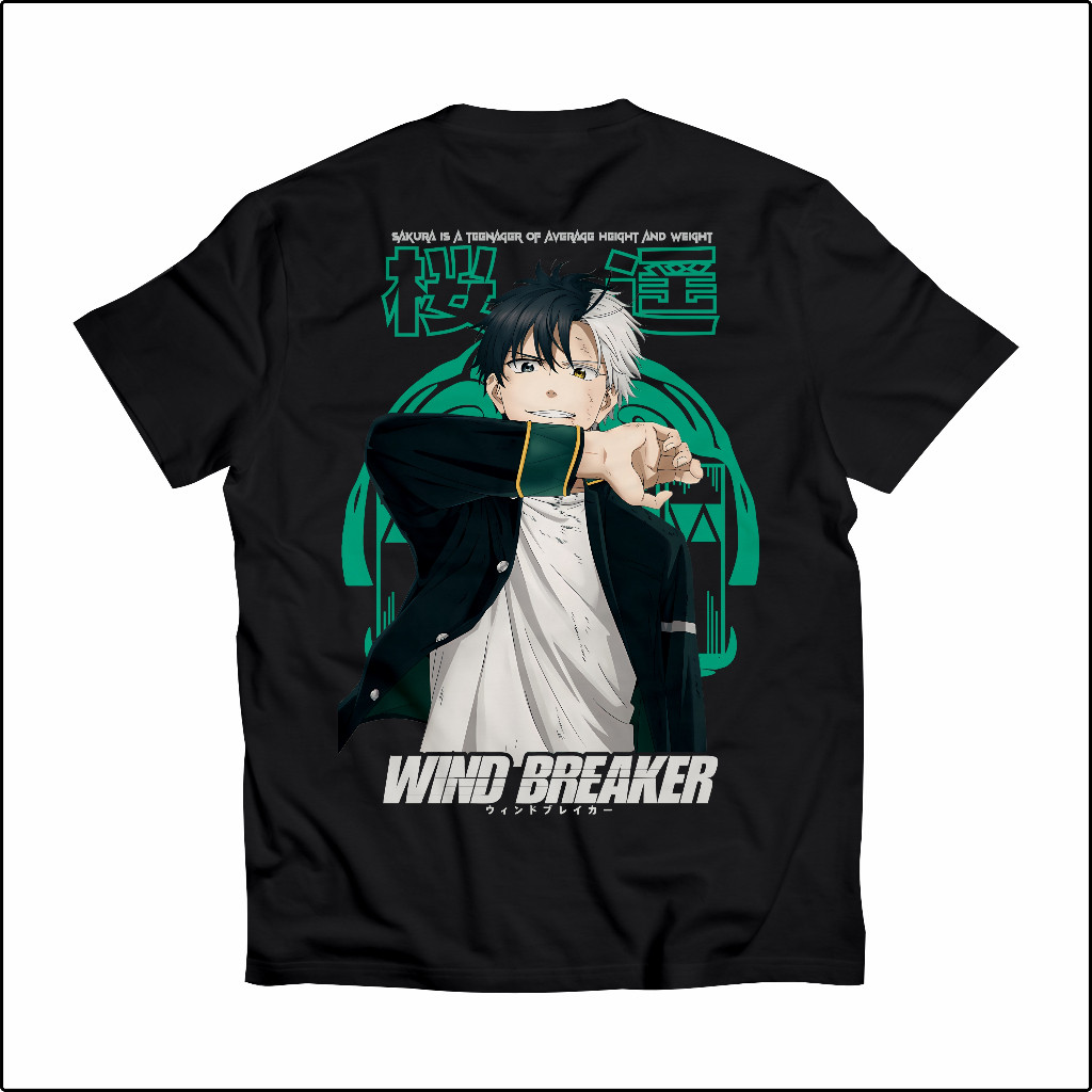 Haruka Sakura Wind Breaker Bofurin Furin 003 เสื้อผ้าอะนิเมะญี่ปุ่นเสื้อยืดอนิเมะ