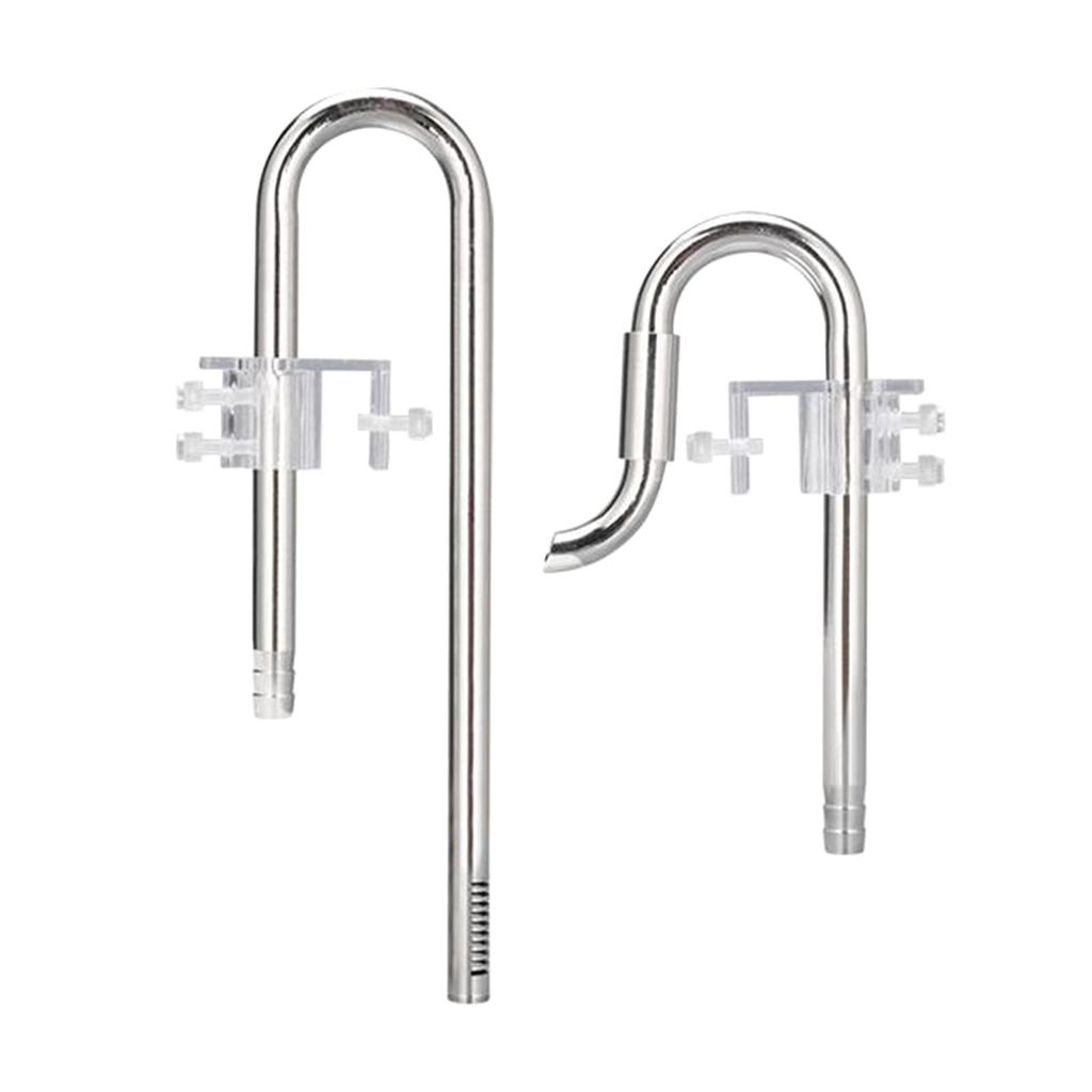 Stainless Steel Aquarium Lily Pipe with Inflow and Outflow, Adjustable Rod Aquarium Filter Tube with