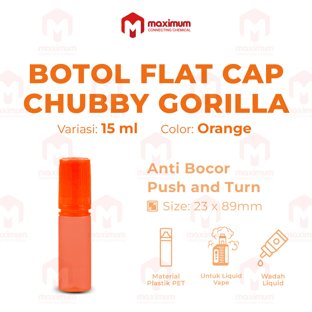 CHUBBY 15ML FLAP CAP ขวดสีส้ม / CHUBBY PET 15ML ORANGE / 15ML CHUBBY DROP ขวดพลาสติก