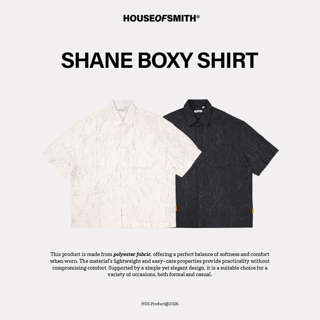 KEMEJA House of Smith Mens Boxy Shirt - Shane Boxy Shirt - เสื้อเชิ้ต Boxy