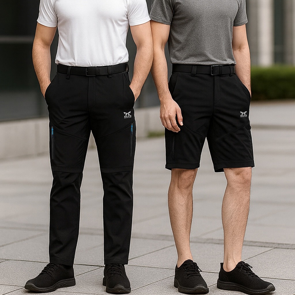 Elfs Active Mens Athlesure Convertible Short Pants Daily Wear