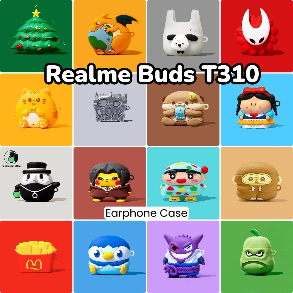 Case HomeFor Realme Buds T310 Case Casing Soft Silicone Cute Cartoons Charizard Headphone Case Cover