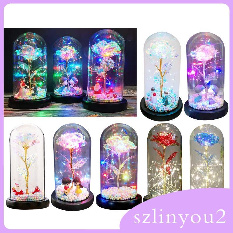 [szlinyou2] ของขวัญดอกไม้ Galaxy Rose, Galaxy Enchanted Rose Led ใน ของขวัญสําหรับผู้หญิงของเธอ