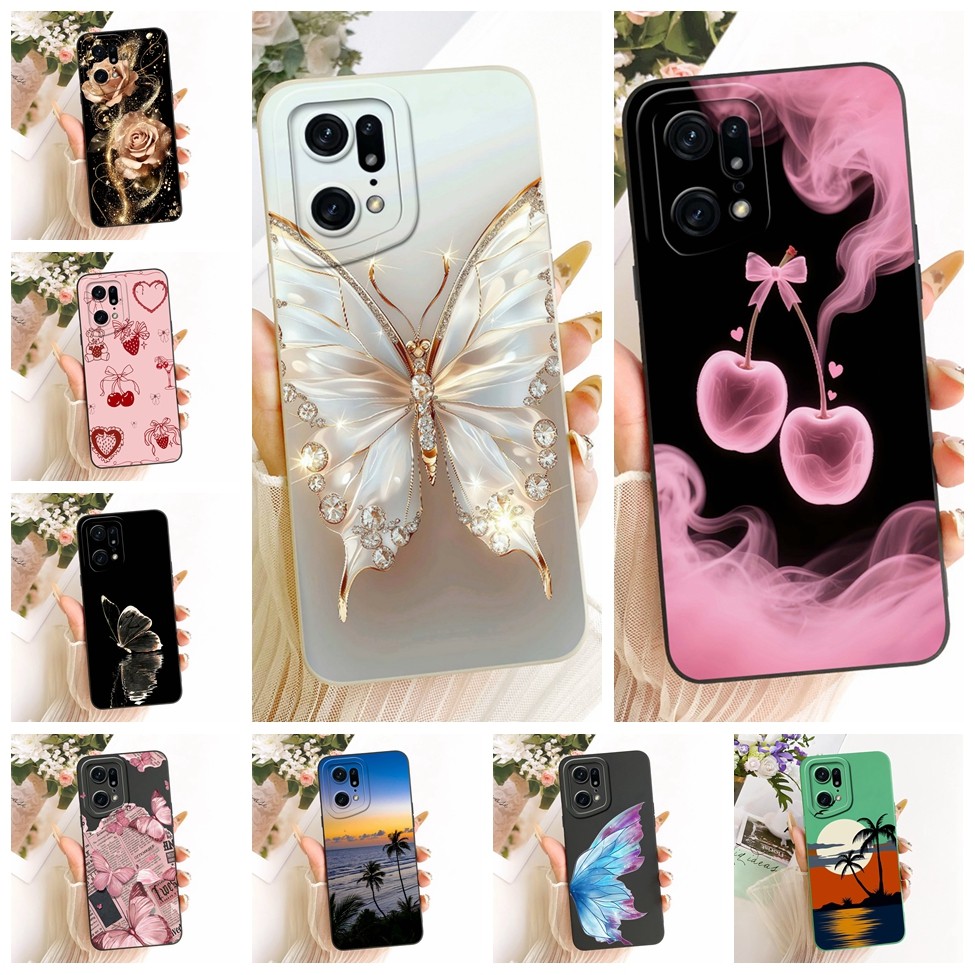 ปลอกOppo Find X5 Pro Coverแฟชั่นการ์ตูนน่ารักตลกทาสีเคสซิลิโคนCPH2305 PFEM10 PFFM20