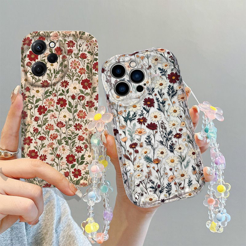 สําหรับ RENO 15F 14 15 PRO 14F 13F 12F 11F 11 12 Pro OPPO A6 A5 PRO A6X Vintage ดอกไม้ขนาดเล็กพร้อมส