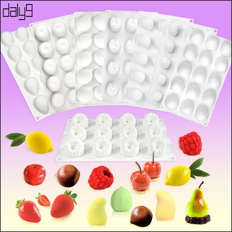 Dal 15 12 Cavity ผลไม้แม่พิมพ์ซิลิโคนทนความร้อนสําหรับเบเกอรี่มูสช็อกโกแลตและงานฝีมือทํามือ
