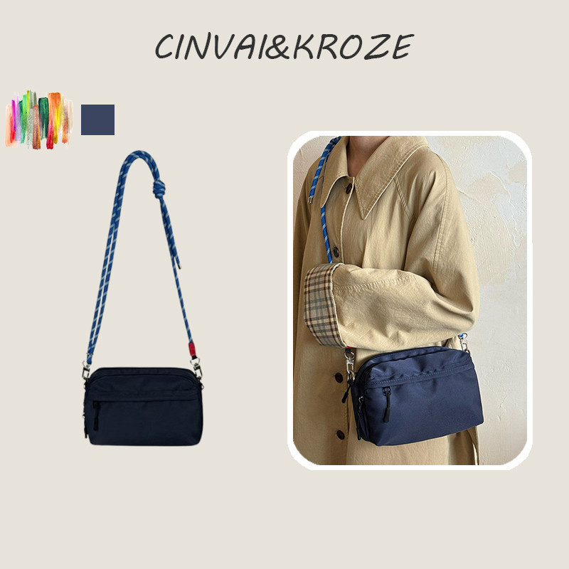 CINVAI&KROZE  กระเป๋าสี่เหลี่ยมเล็กผ้าอ็อกซ์ฟอร์ด ไนลอน น้ำหนักเบาทองตั้งแต่การใช้งานประจำวัน ถึงการสะพายไหล่แบบยืดหยุ่น