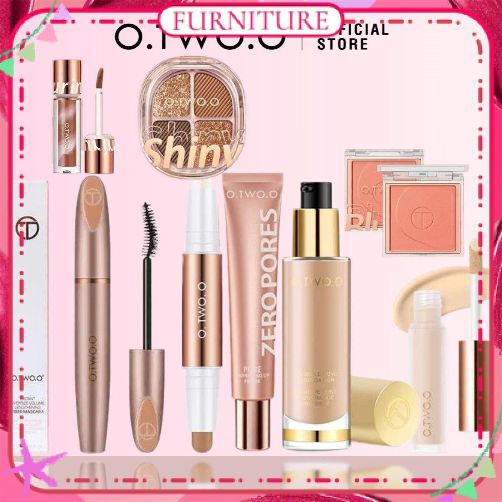 ♕ O.two.o ชุดแต่งหน้า 8 ชิ้น ประกอบด้วย รองพื้น คอนซีลเลอร์ พาเลทอายแชโดว์ ลิปกลอส ไฮไลเตอร์ ไพรเมอร