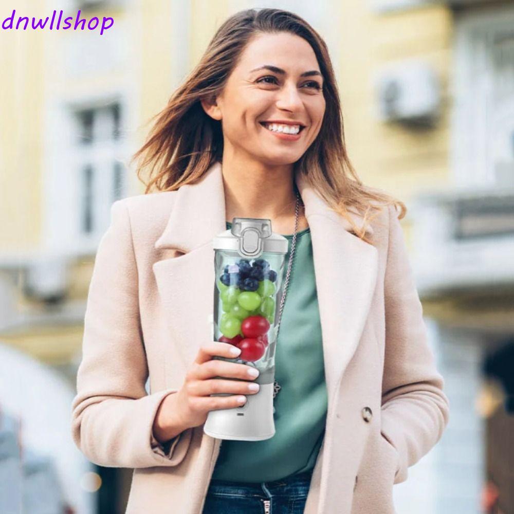 DNWLSHOP เครื่องคั้นน้ําผลไม้ USB แบบพกพา, 600ml ความจุ USB ชาร์จคั้นน้ําผลไม้, เครื่องผสมผลไม้ Fres