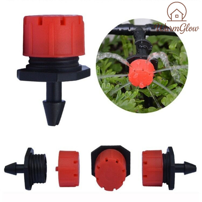 100 ชิ้น 1/4 นิ้ว ปรับไมโครไหล dripper หยดหัวน้ำหยด Garden ละอองทำให้ชื้นไมโครโฟลว์ยางหยดน้ำหัว ต้านการอุดตัน ปรับอัตราการไหลได้ สม่ำเสมอ เหมาะสำหรับระบบชลประทานสวนพืชกระถาง