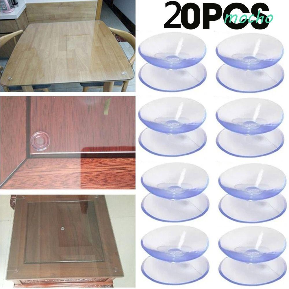 MOCHO 20 ชิ้นถ้วยดูดสองด้าน, PVC โปร่งใสสูญญากาศ Suckers, Top Spacer Reusable ไม่มีร่องรอยลื่น Sucker Pad ตาราง