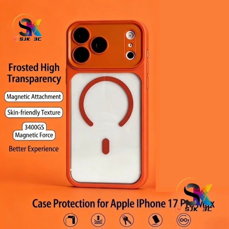 ใหม่หรูหราแม่เหล็กเคสใสพร้อมการป้องกันเลนส์สําหรับ iPhone 17/16/15/14/13/12 Pro Max / Plus 17 Air iP 11 ปลอกกันกระแทกฝาครอบป้องกัน