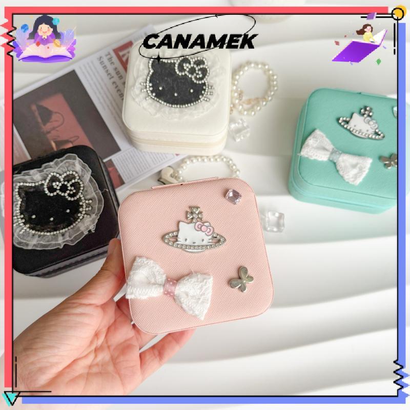 [CANAMEK] 1 ชิ้นมัลติฟังก์ชั่ขอบลูกไม้เพชรร้อน KT Cat Mini Storage Bag HelloKitty กล่องเก็บเดสก์ท็อป
