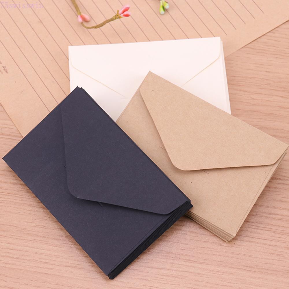 SWISSWIN Paper Envelopes Black paper Classical Mini Style Kraft Paper Blank For Letter