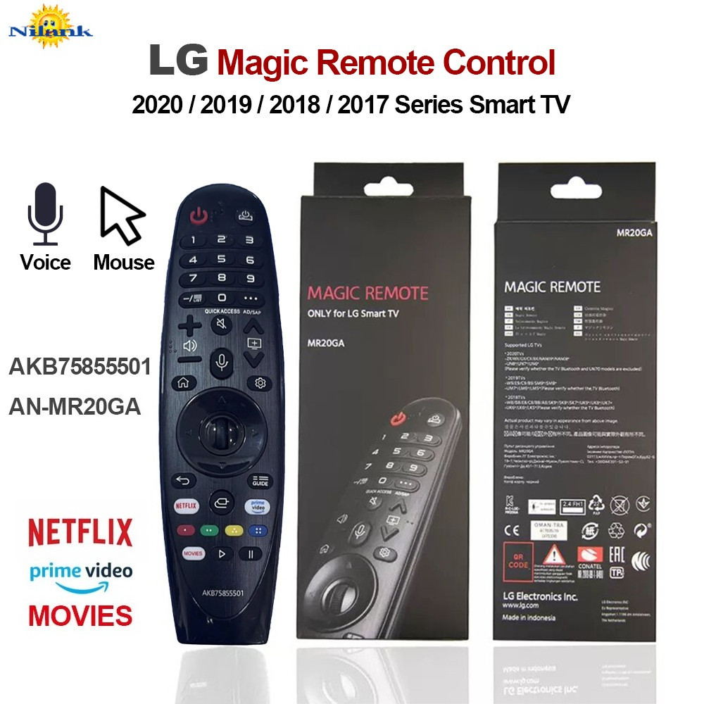 NiLANK รีโมทมายากล รีโมททีวี LG Smart TV ของแท้ (รองรับเสียง/เมาส์) - รุ่น MR20GA สำหรับ OLED/QNED/UHD Nanocell (for 2017-2020)