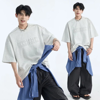 เสื้อยืดผู้ชายแขนสั้น สไตล์ย้อนยุคอเมริกัน อินเทรนด์และสวมใส…