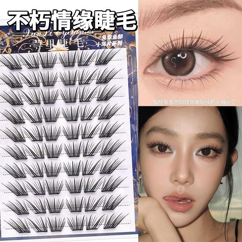 เกล็ดเล็ก!Nettle Immortal Love Eyelash Book Glue-Free Fox Series Asian c Alice Natural Single Cluste