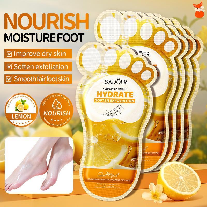 [AD] SADOER Lemon Foot Mask Moisturizing Whitening Foot Peeling Mask Anti-aging Exfoliating Feet Ped