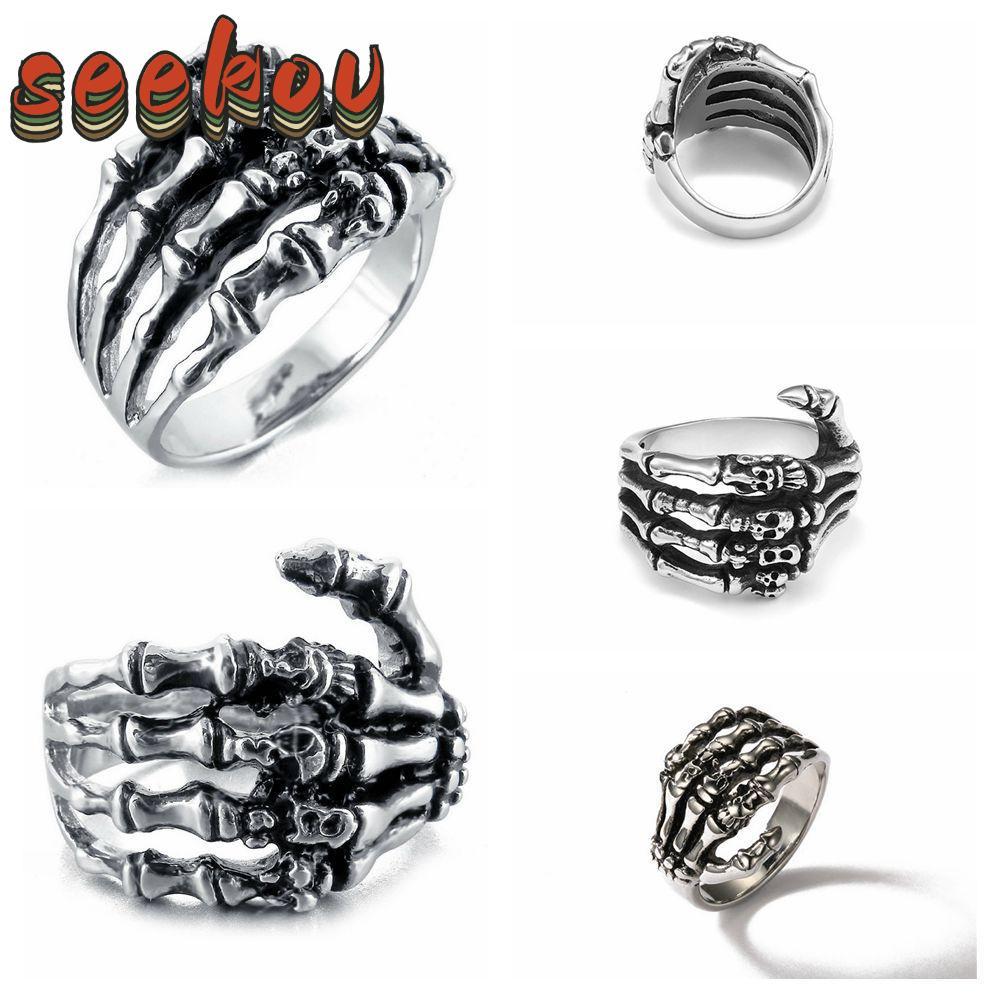 SEKOV Punk Men Biker Hand Bone Gothic