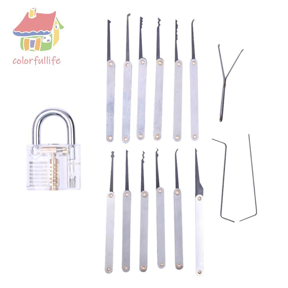 17 ชิ้น Professional Lock Pick Set มัลติฟังก์ชั่นไม่มีล็อคปลดล็อค Extractor Pick Key ชุดเครื่องมือสํ