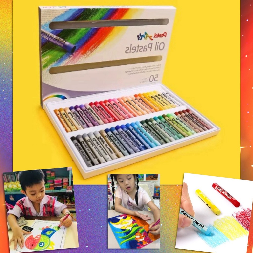 ⚡ สีเทียน Oil Pastels ปลอดสารพิษ วาดภาพ ระบายสี งานศิลปะ รุ่นอัพเกรด เนื้อสีเนียนนุ่ม เขียนระบายง่าย สีสดใส ติดกระดาษ ⚡