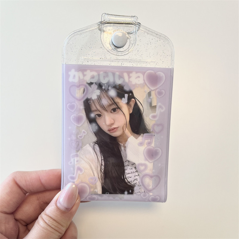 Love Note ช่องเสียบการ์ดคู่ 10 ซม. Photo Snap Card Holder Star Chasing Photo Card Campus Card Bus Card Storage Bag จี้ ราคา ถูกที่สุด ดีลบีเคเค แกลเลอรีภาพที่ 8