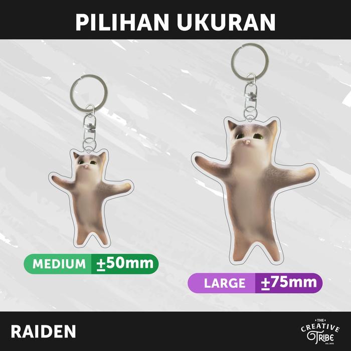 Meme Cat - Gantungan Kunci Akrilk 3mm - Assoris Hiasan Tas Happy - Happy Cat, Medium