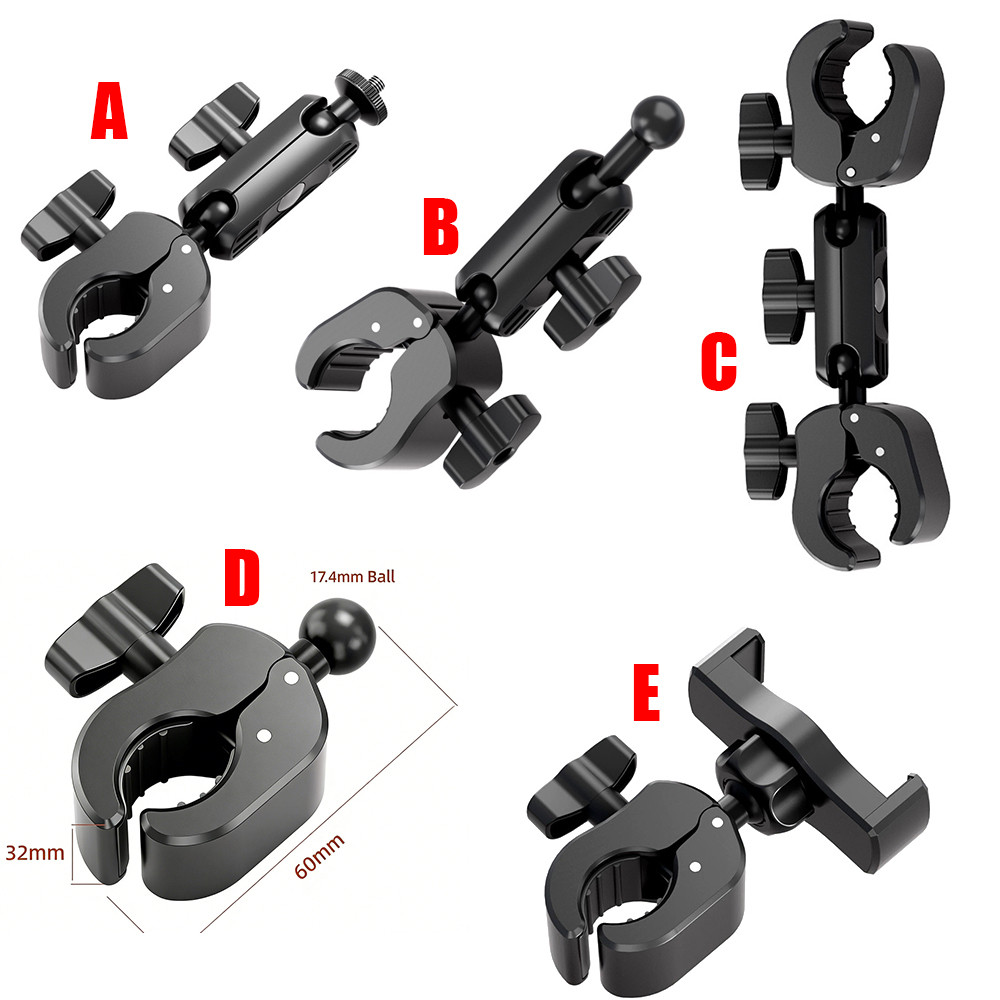 กล้อง Super Clamp Mount พร้อมการออกแบบคลิปถั่ว, 17.4 มม.หัวบอลและอะแดปเตอร์เกลียว 1/4 ", Heavy Duty Nylon-ABS Clamp forSmartphone, อุปกรณ์ถ่ายภาพและสตรีมมิ่งสด