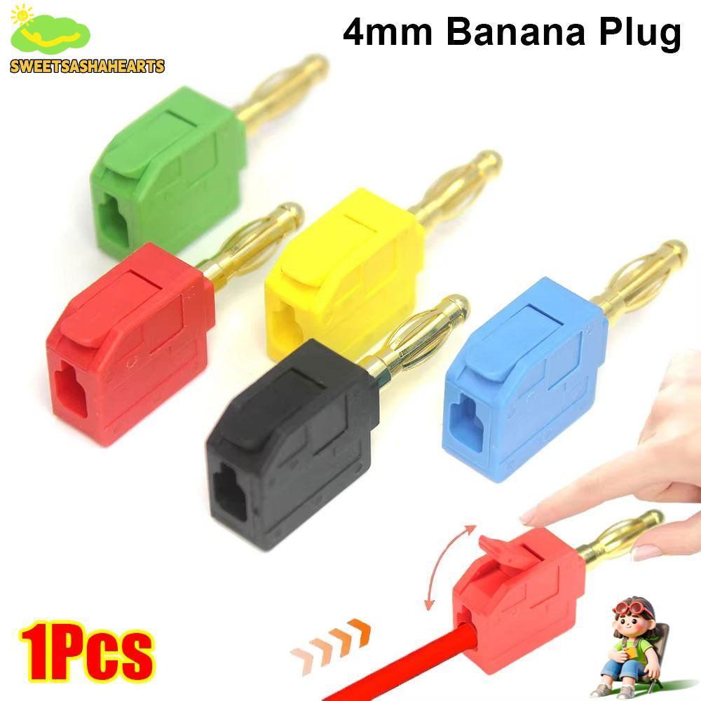 SWEE 1 ชิ้น Quick Connect Banana Jack, 4 มม.Solderless Banana Plug, High Current 32A ขั้วต่อสายไฟทอง