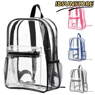 IBSUNSTORE กระเป๋าเป้สะพายหลัง PVC ขนาดใหญ่ แบบโปร่งใสสำหรับการเดินทาง และกีฬากลางแจ้ง