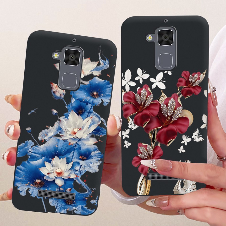 สําหรับ Asus ZenFone 3 Max ZC520TL แฟชั่นดอกไม้ซิลิโคนอ่อนนุ่มสีดําสําหรับ Asus X008D X008DA X008DC 