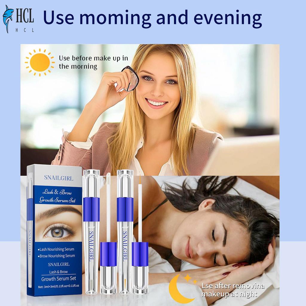 Eyelash & Brow Growth Serum Set Brow & Lash Rejuvenator Serum สูตรอ่อนโยนสําหรับผิวแพ้ง่าย