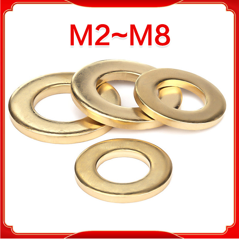 ทองเหลืองปะเก็นแบน/ปะเก็น M2/M2.5/M3/M4/M5/M6/M8 ทองเหลืองหนารอบ meson สกรูโลหะปะเก็นแบน LDLL