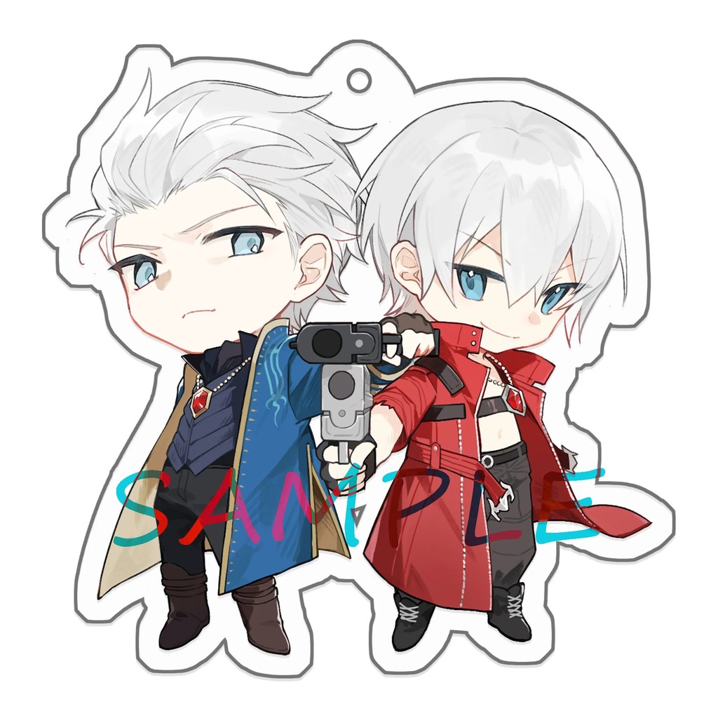 Anime Devil May Cry Vergil Dante Mica พวงกุญแจอะคริลิคลาย Chibi โปร่งใสตกแต่งกระเป๋านักเรียนและเป้สะ