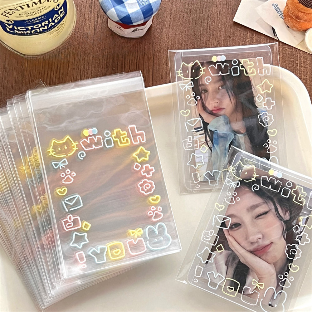 📌ins 100ชิ้น! ถุงซีลแมวอวบการ์ตูน ถุงซีลเก็บการ์ดไอดอล ✨กันน้ำ ขีดข่วน ✔️เฉลี่ยนต่ำกว่า0.24บาท