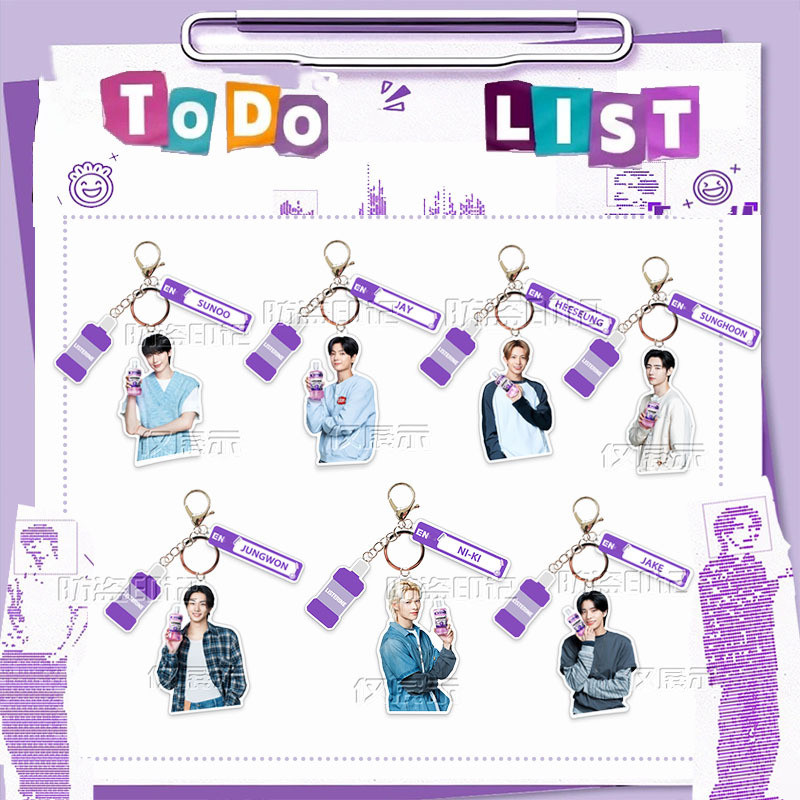 Kpop Idol ENH Collaboration อะคริลิคพวงกุญแจกระเป๋า Charm อุปกรณ์เสริม Jake Jay