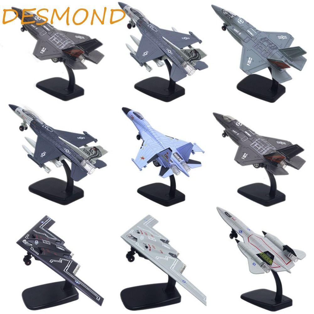 ของเล่นเครื่องบินรบ DESMOND พร้อมเสียงเบา F16 F22 F35 Aviao รุ่นเครื่องบิน,ตกแต่งโต๊ะจําลองคอลเลกชัน
