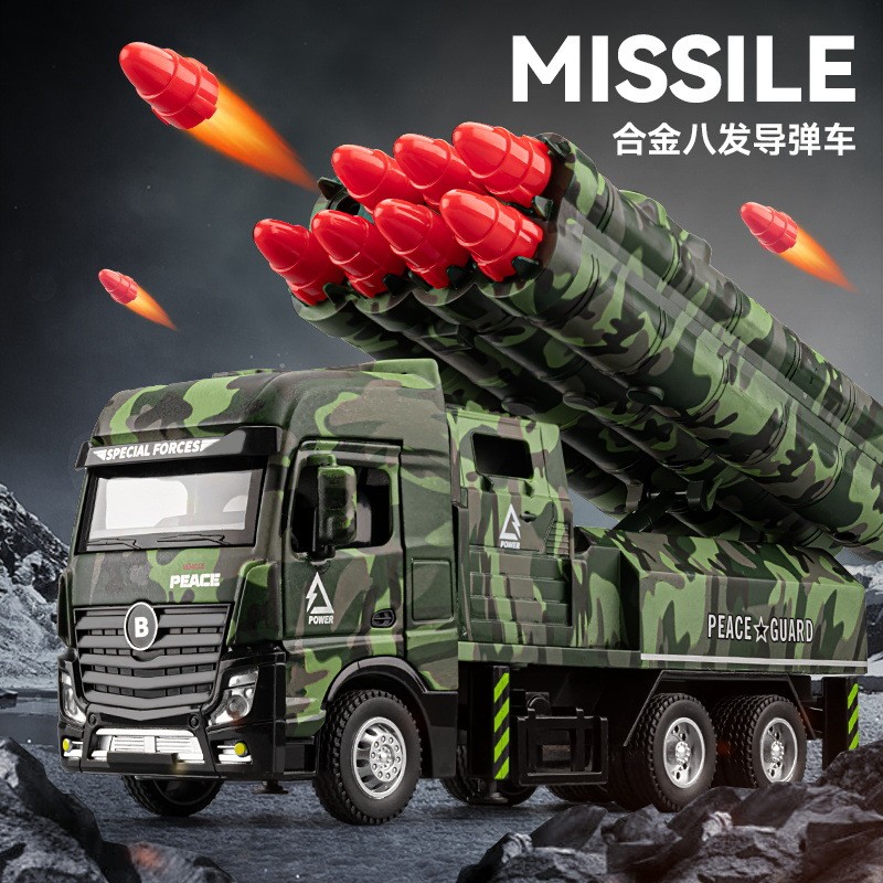 Realistic Intercontinental Missile Armored Vehicle Simulation Alloy Toy Missile Vehicle Rocket Launc