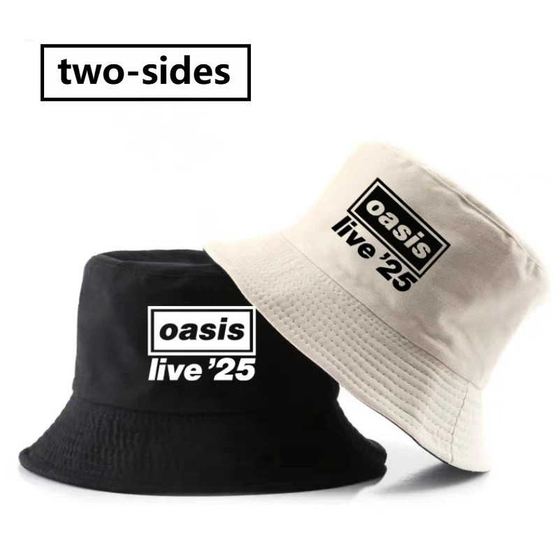 หมวกแฟชั่น Oasis แบบสองทางพิมพ์ลาย สไตล์ชาวประมง ป้องกันแสงแดด UV สำหรับผู้ชาย