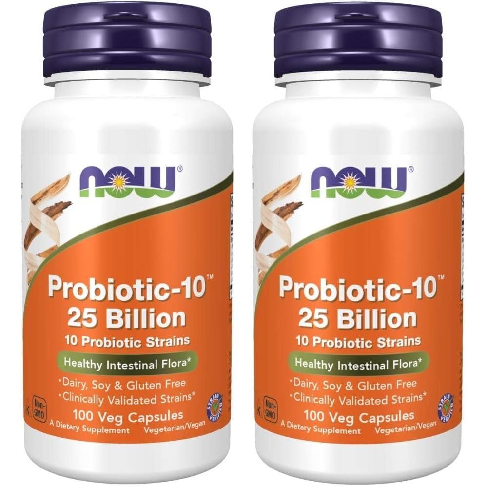 Now Foods Probiotic-10 25 Billion, 100 Count (Pack of 2)
