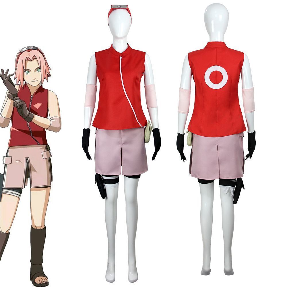 Naruto Shippuden Cosplay Costume Haruno Sakura Cosplay Costume Ninja Girl Naruto Cosplay Costume Ful