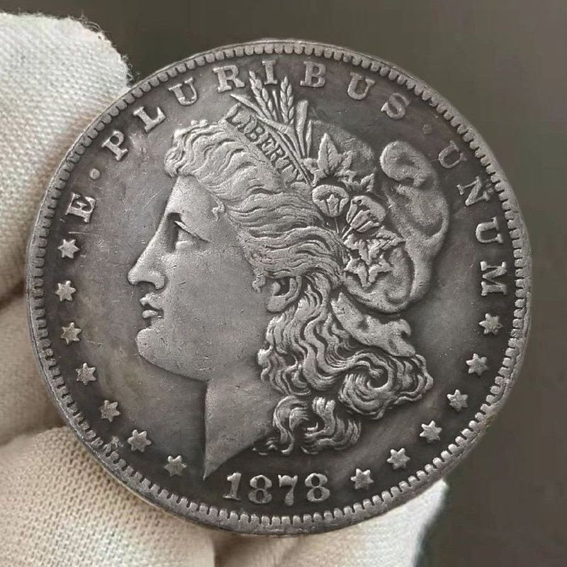 *** American Morgan Silver Dollar Coins เหรียญโบราณเงินโบราณต่างประเทศ 1878 American Morgan Coins Re