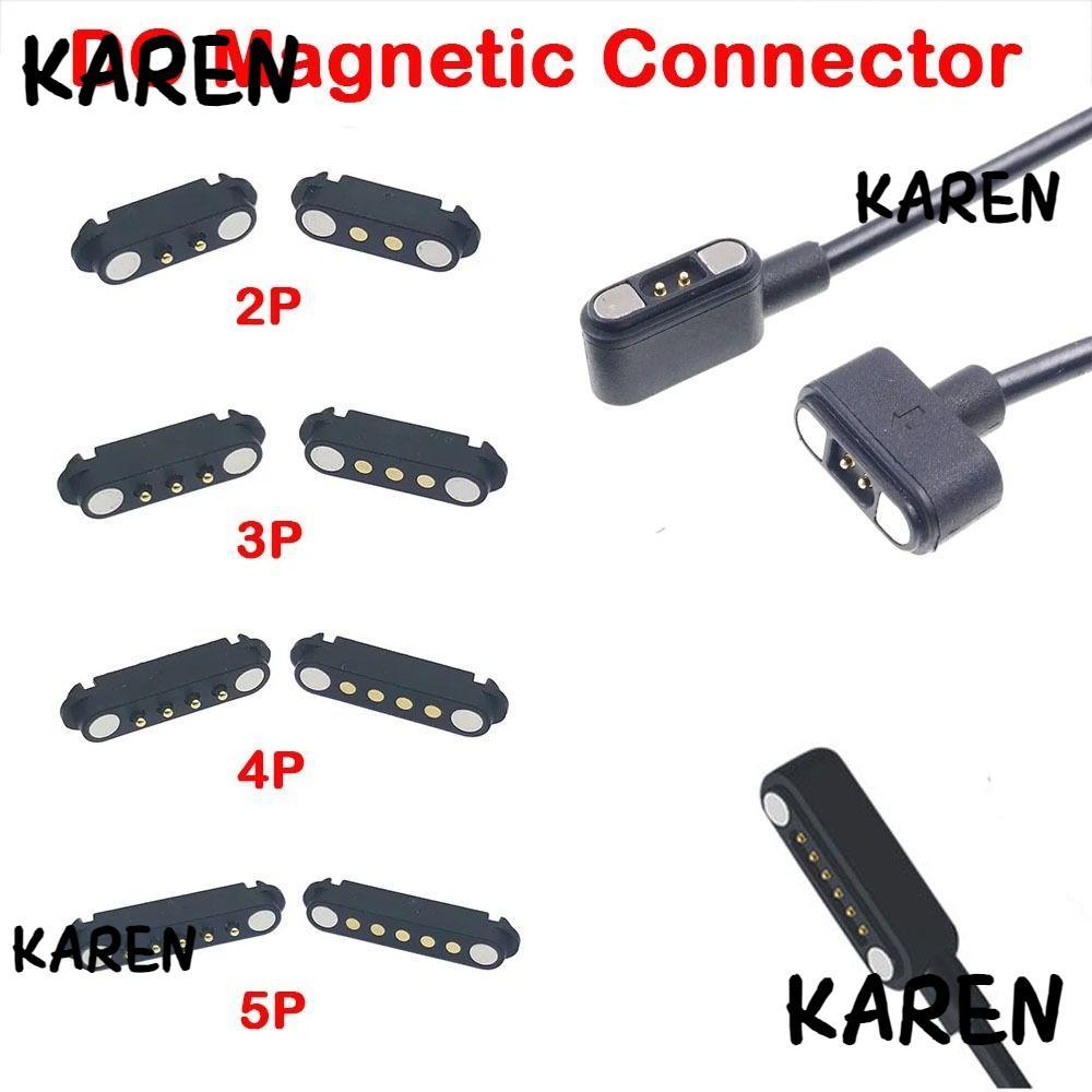 KARENGOODS Pogopin Magnetic Connector, 2Pin 3Pin 4Pin 5Pin High Current DC Magnetic Pogo Pin Connect
