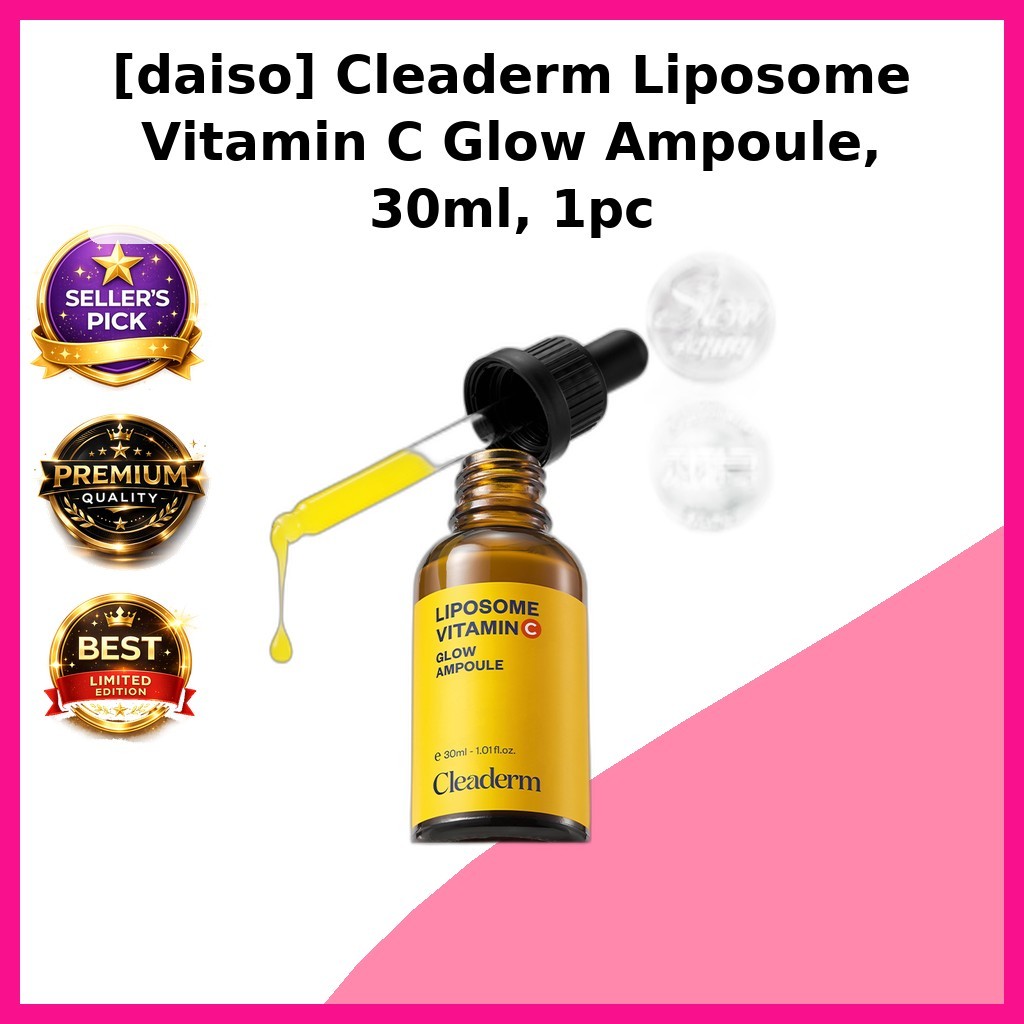 [daiso] Cleaderm Liposome Vitamin C Glow Ampoule, 30ml, 1 ชิ้น / Korean Glow Ampoule / Even Skin Ton