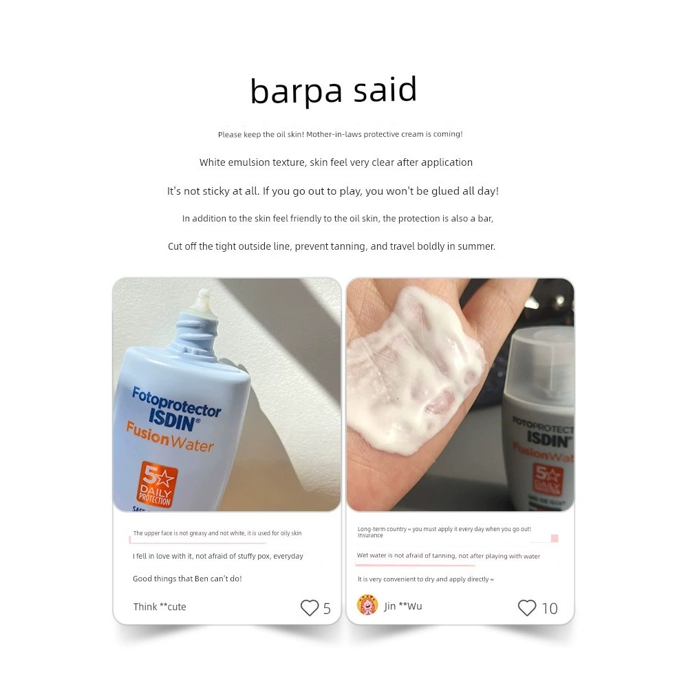 ครีมกันแดด กันแดดหน้า ผิวมัน Love ISDIN ISDIN ครีมกันแดด Face Anti-Ultraviolet Full Body Cream สดชื่