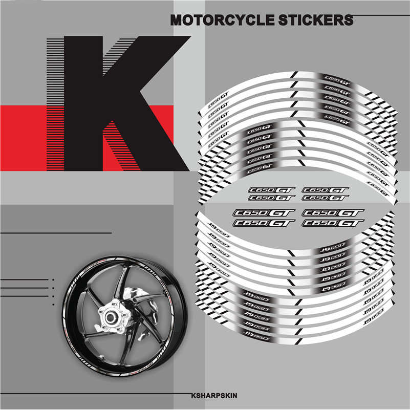 สติกเกอร์รถจักรยานยนต์เหมาะสําหรับ BMW C650GT เฉพาะล้อขอบเหล็กสติกเกอร์สะท้อนแสง Decal สติกเกอร์ล้อ