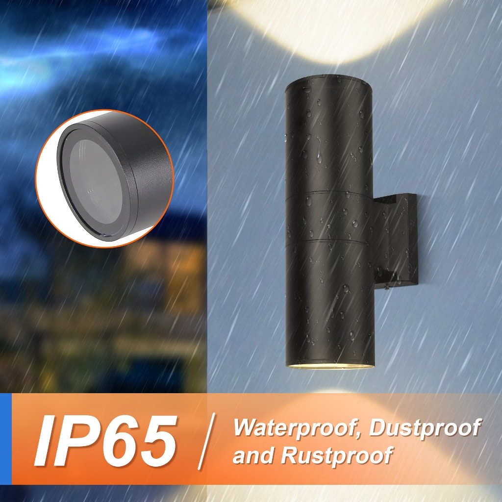 โคมไฟติดผนัง โคมไฟผนัง LED กลางแจ้ง IP65 กันน้ำที่เปลี่ยนได้หลอดไฟผนังไฟตกแต่ง