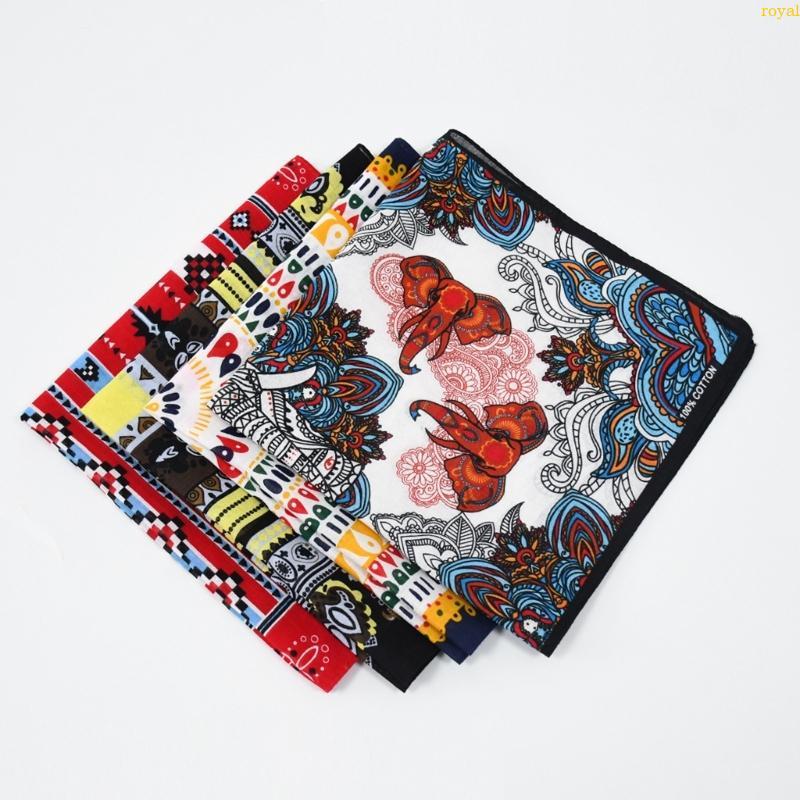 (ส่วนลดสูง)oyalking.th Running Dancing Head Scarf Hiphop Hair Scarf ลายสวยๆ Square Head Scarf